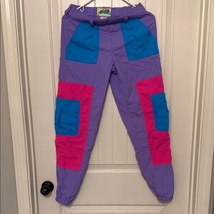Colorful Patchwork Joggers 80s style